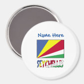 Aimant Drapeau Seychellois Seychelles Personnalisation Bl (Recto/Verso)