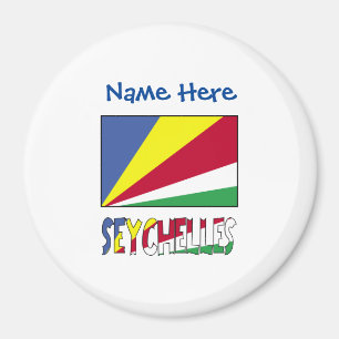 Aimant Drapeau Seychellois Seychelles Personnalisation Bl