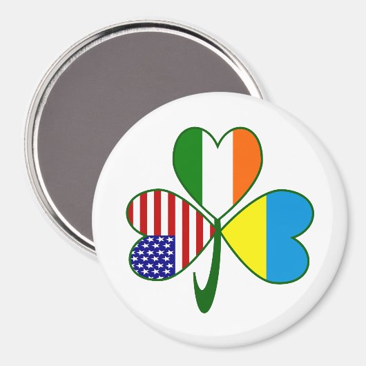 Aimant Drapeau Shamrock ukrainien (Recto/Verso)