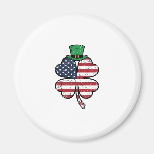 Aimant Drapeau Shamrock Vintage Saint-Patrick (Devant)