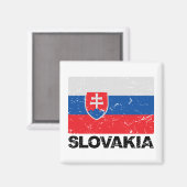 Aimant Drapeau slovaque Vintage (Recto/Verso)