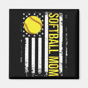Aimant Drapeau Softball Team Softball Maman Mères Fête Fe