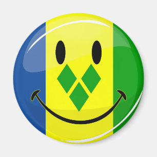 Aimant Drapeau souriant de Saint-Vincent-et-les Grenadine