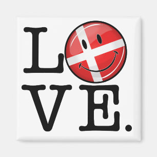 Aimant Drapeau souriant du Danemark