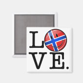 Aimant Drapeau souriant Love Norway (Recto/Verso)
