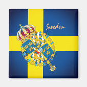 Aimant Drapeau suédois & vacances Suède, voyage / sports (Devant)