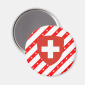 Aimant Drapeau suisse à rayures (Recto/Verso)