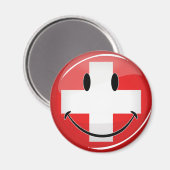 Aimant Drapeau suisse souriant (Recto/Verso)