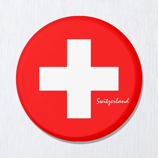 Aimant Drapeau suisse & supporters de vacances en Suisse