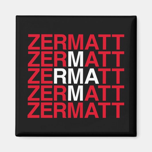 Aimant Drapeau suisse ZERMATT (Devant)