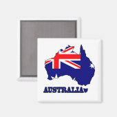 Aimant Drapeau sur la carte de l'Australie (Recto/Verso)
