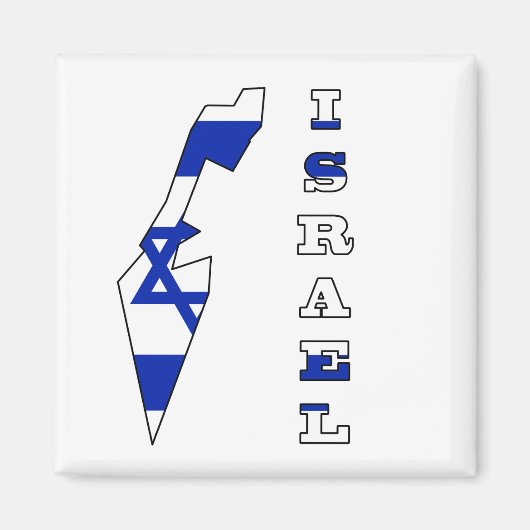 Aimant Drapeau sur la carte d'Israël (Devant)