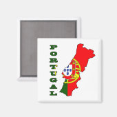 Aimant Drapeau sur la carte du Portugal (Recto/Verso)