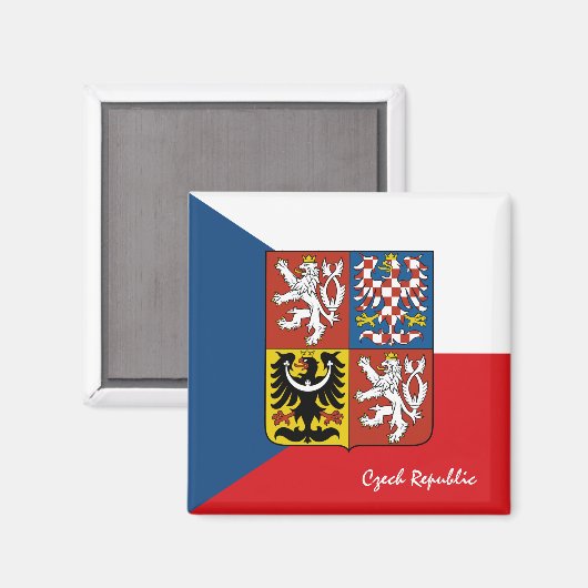 Aimant Drapeau tchèque & République tchèque fans de vacan (Recto/Verso)