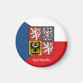 Aimant Drapeau tchèque & République tchèque Vacances/spor (Devant)