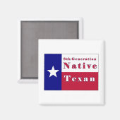 Aimant Drapeau texan natif de 8e génération (Recto/Verso)