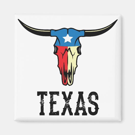 Aimant Drapeau texan Texas Bull Longhorn crâne (Devant)