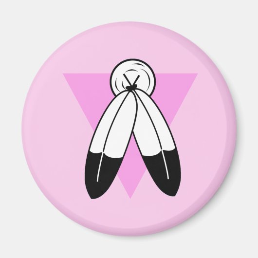 Aimant Drapeau Triangle Rose Two-Spirit (Devant)