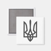 Aimant Drapeau trident ukrainien foncé sur fond noir de s (Recto/Verso)