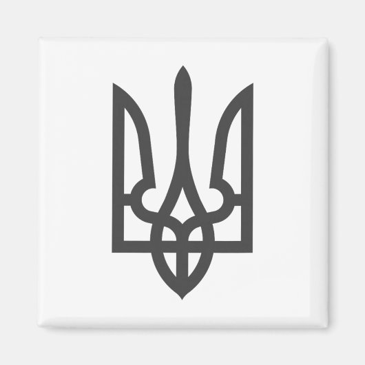 Aimant Drapeau trident ukrainien foncé sur fond noir de s (Devant)