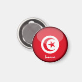 Aimant Drapeau tunisien & Afrique - fans de voyages/sport (Recto/Verso)