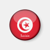 Aimant Drapeau tunisien & Afrique - fans de voyages/sport (Devant)