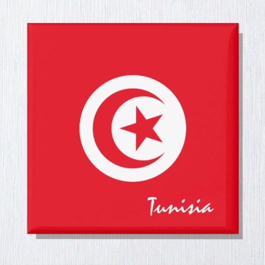 Aimant Drapeau tunisien et fans de vacances/sports en Afr