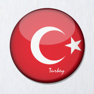 Aimant Drapeau turc & Turquie - fans de voyage/sports