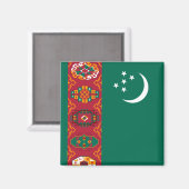 Aimant drapeau turkmenistan (Recto/Verso)