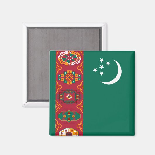 Aimant drapeau turkmenistan (Recto/Verso)