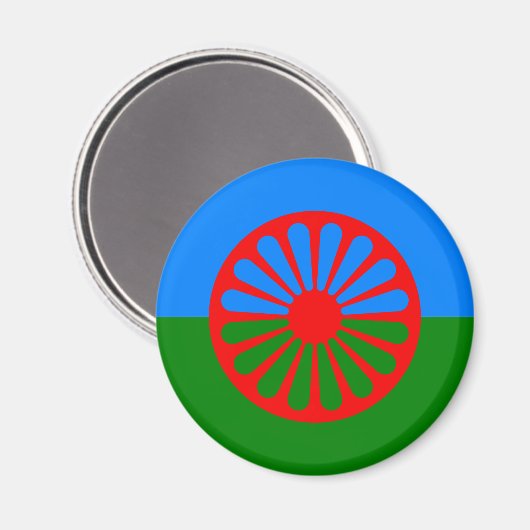 Aimant Drapeau tzigane romani officiel (Recto/Verso)