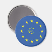 Aimant Drapeau UE.avec symbole EURO (Recto/Verso)