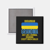 Aimant Drapeau ukrainien de grand-mère ukrainienne vintag (Recto/Verso)