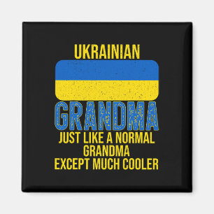 Aimant Drapeau ukrainien de grand-mère ukrainienne vintag
