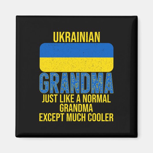 Aimant Drapeau ukrainien de grand-mère ukrainienne vintag (Devant)