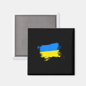 Aimant Drapeau ukrainien de soutien Fierté ukrainienne Cœ (Recto/Verso)