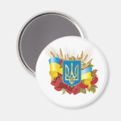 Aimant Drapeau ukrainien et armoiries. (Recto/Verso)
