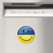 Aimant Drapeau ukrainien rond souriant (In Situ (Lave-vaisselle))
