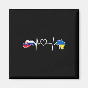 Aimant Drapeau ukrainien slovaque - Ukraine Slovaquie Cœu