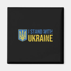 Aimant Drapeau ukrainien soutien à l'Ukraine Je suis avec