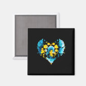 Aimant Drapeau ukrainien Style Fleur ukrainienne mignonne (Recto/Verso)