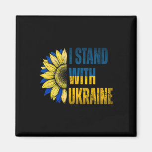 Aimant Drapeau ukrainien Tournesol Je suis avec l'Ukraine
