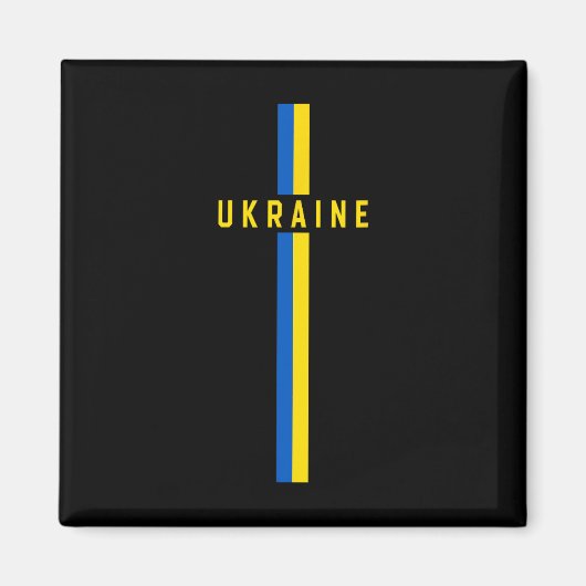 Aimant Drapeau ukrainien vertical avec le texte « ukraine (Devant)