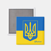 Aimant drapeau ukrainien & Voyage Ukraine, vacances / spo (Recto/Verso)