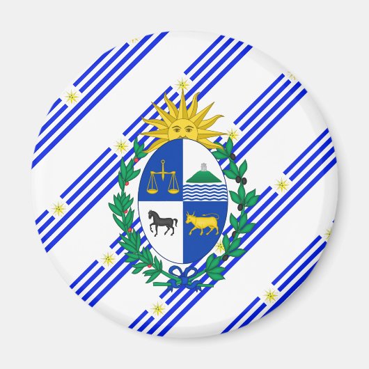 Aimant Drapeau uruguayen à rayures (Devant)