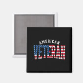 Aimant Drapeau Usa D'un Vétéran Américain (Recto/Verso)