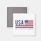 Aimant Drapeau USA et code ISO Alpha-3 Design (Recto/Verso)