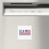 Aimant Drapeau USA et code ISO Alpha-3 Design (In Situ (Lave-vaisselle))