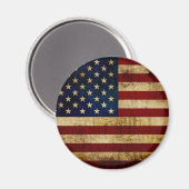 Aimant Drapeau USA / Grunge (Recto/Verso)