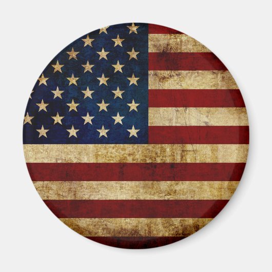 Aimant Drapeau USA / Grunged (Devant)